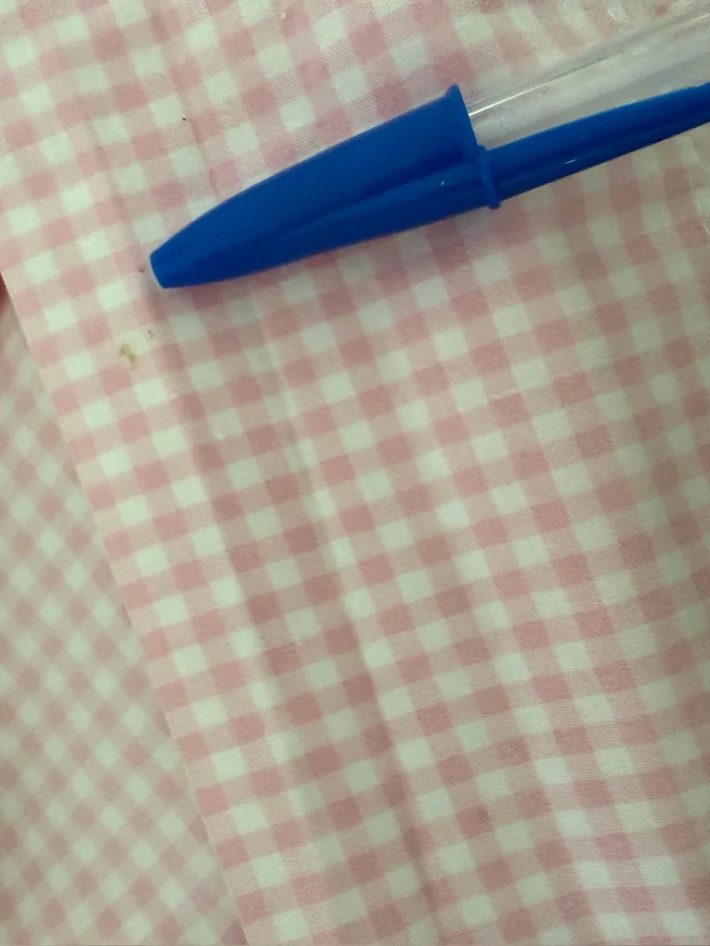 Vintage Pottery Barn Kids Twin Pink White Gingham Tiny Check Flat Sheet